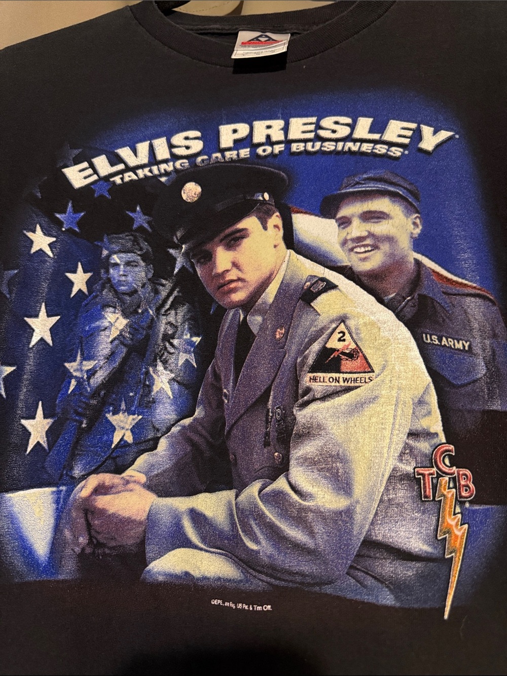 Vintage 90’s Elvis Presley taking care of business Tee AAA Tag
